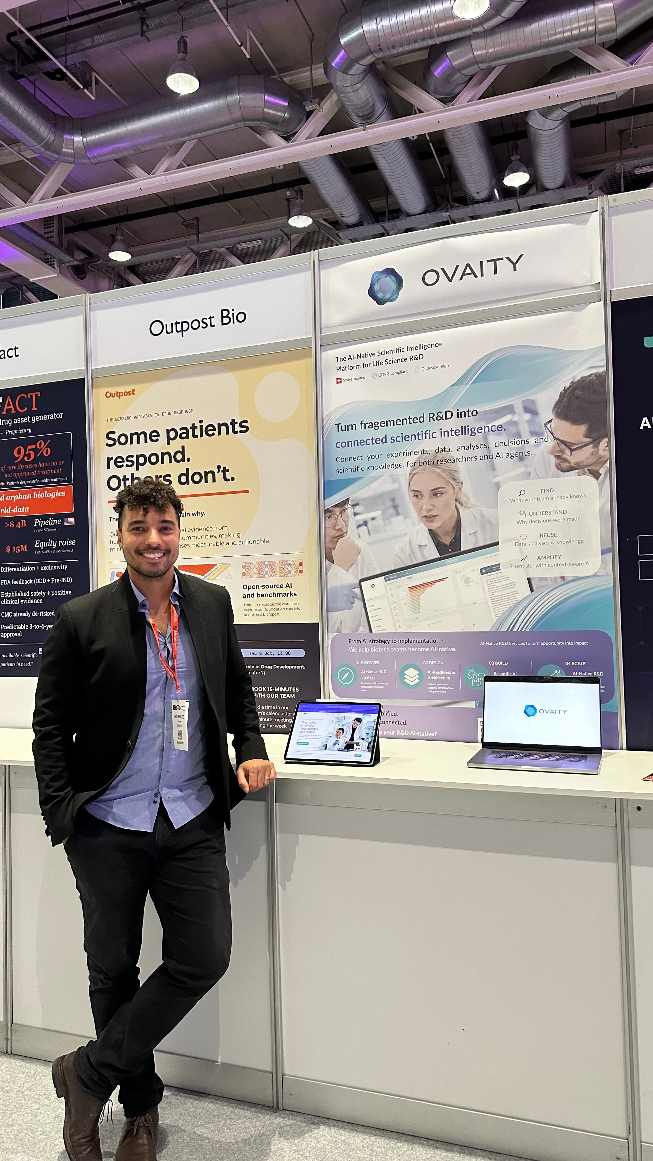 OVAITY team on the BioTechX 2026 exhibition floor