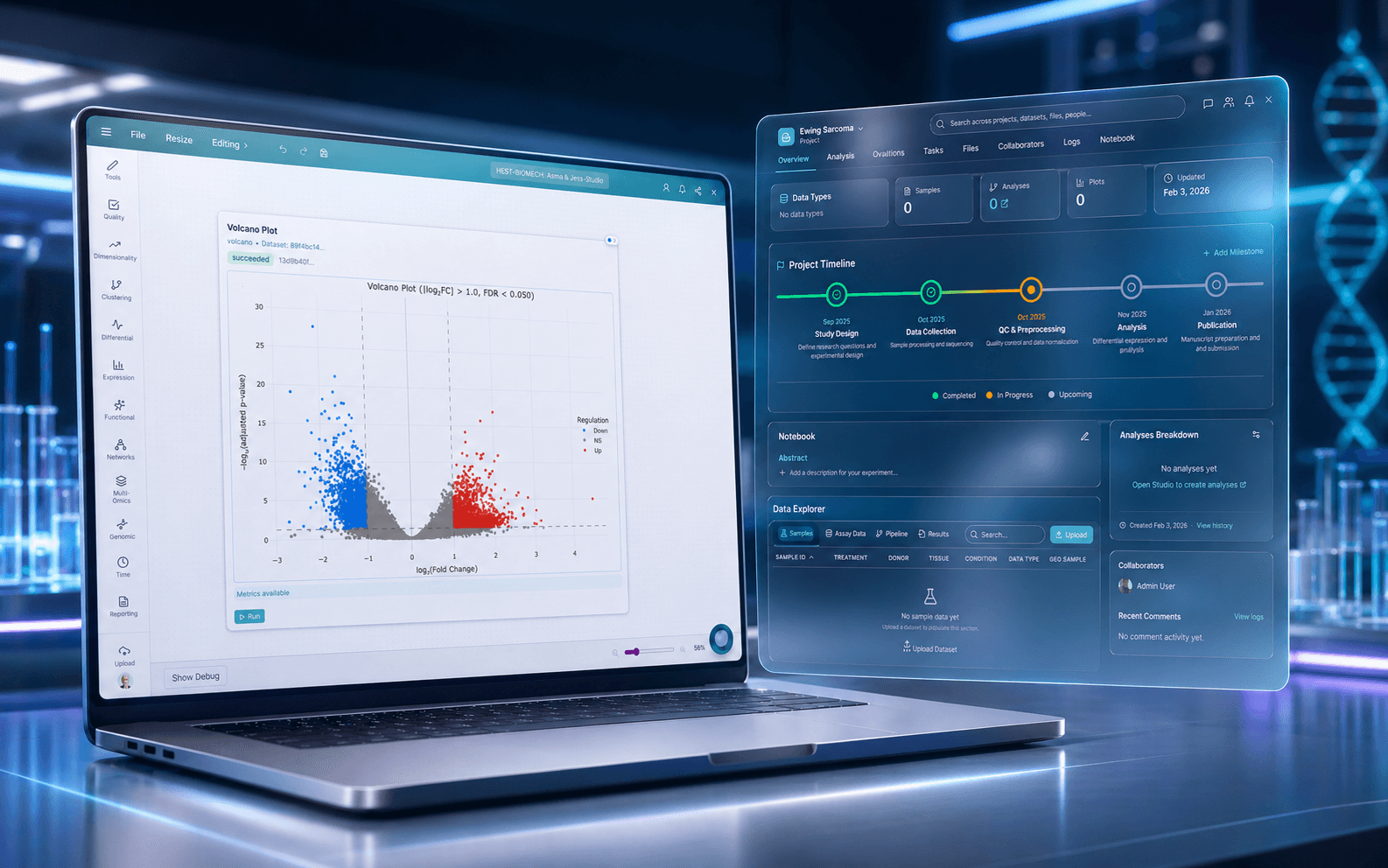 OVAITY platform — multi-omics analysis, project workspace, and scientific memory in one environment